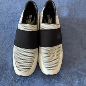 Michael Kors white wedge sneakers